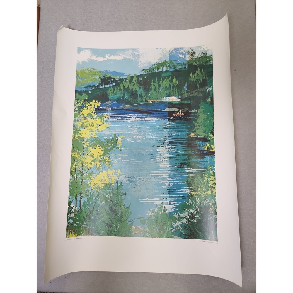 John Moodie for Gulf Oil Corp. "Reclaimed Land" 24x18 Lithograph Print